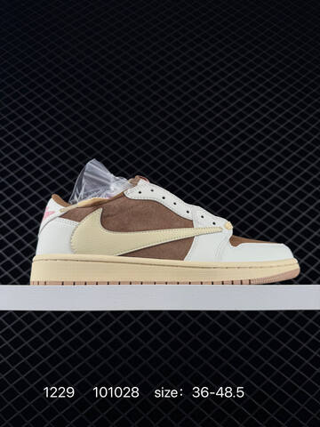 Jordan Air Jordan 1 Low OG SP Travis Scott White Brown Cream Pink EU 36-48 5 Skate Shoe - Unisex (BS-79957)