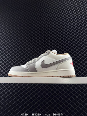 Jordan Air Jordan 1 Low White Grey Beige EU 36-46 Sneaker - Unisex (BS-80999)