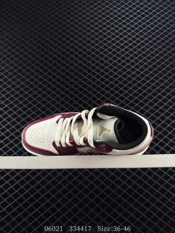 Jordan Air Jordan 1 Low Sail Burgundy Gold Black EU 36-46 Sneaker - Unisex (BS-81169)
