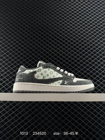 Jordan Travis Scott x Air Jordan 1 Low Louis Vuitton Off White Black Red EU 36-45 Sneaker - Unisex (BS-80525)