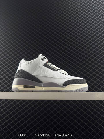 Jordan Air Jordan 3 Retro Hide And Sneak White Black Red Grey EU 36-46 Basketball Shoe - Unisex (BS-80794)