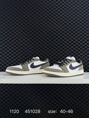 Jordan Air Jordan 1 Retro Low OG White Olive Black Sail EU 40-46 Sneaker - Men's (BS-80227)