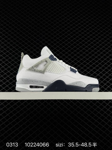 Jordan Air Jordan 4 Retro White Grey Navy Red EU 35 5-48 5 Basketball Shoe - Unisex (BS-79668)