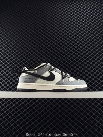Nike Dunk Low Custom Beige Grey Black Off White EU 36-45 Skate Shoe - Unisex (BS-81257)