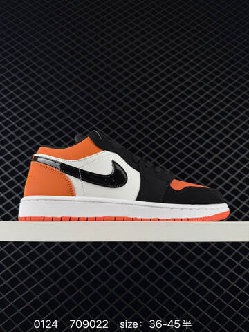 Jordan Air Jordan 1 Low Black White Red Orange EU 36-45 Sneaker - Unisex (BS-79783)