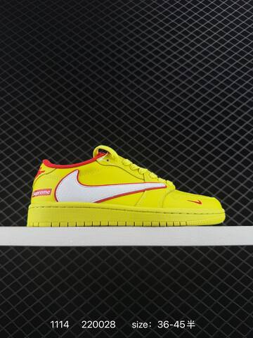 Jordan Air Jordan 1 Low OG SP Supreme Sail Black Light Brown Red EU 36-45 Skate Shoe - Unisex (BS-80277)