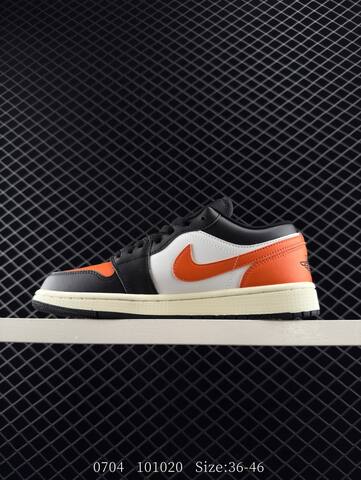 Jordan Air Jordan 1 Low Shattered Backboard Black White Orange Sail EU 36-46 Basketball Shoe - Unisex (BS-81102)
