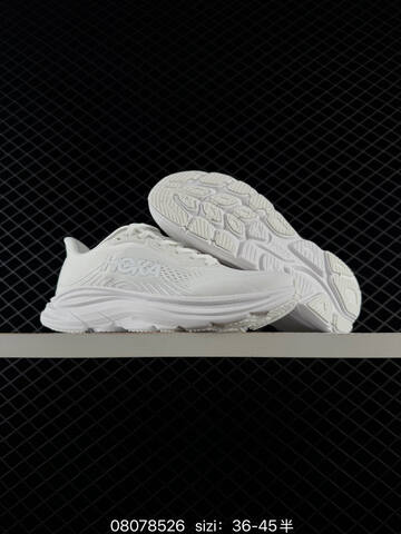 HOKA ONE ONE Clifton 9 Black White EU 36-45 Running Shoe Running Sneakers - Unisex (BS-86127)