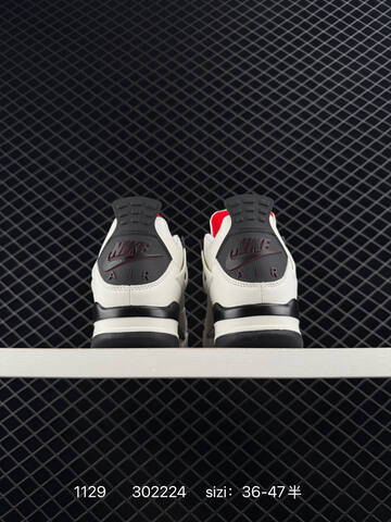 Jordan Air Jordan 4 Flight Club Sail Black University Red EU 36-47 Basketball Shoe - Unisex (BS-80156)
