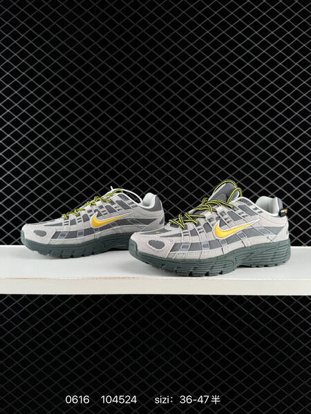 Nike P-6000 Premium light grey dark grey yellow white EU 36-47 running shoe