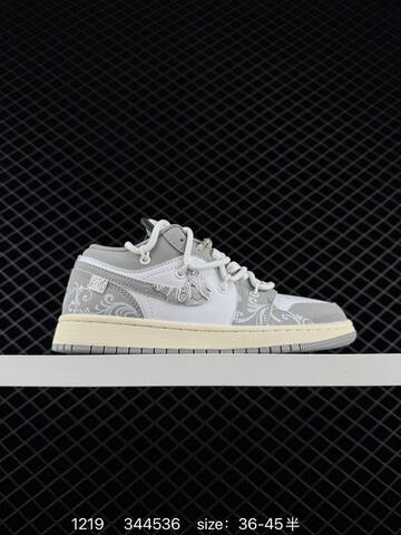 Jordan Air Jordan 1 Low White Light Gray Black Blue EU 36-45 Sneaker - Unisex (BS-80027)