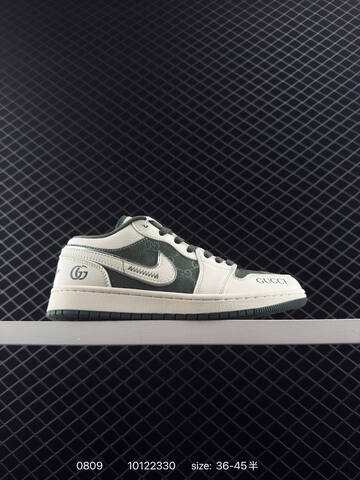 Jordan Air Jordan 1 Low Sail Dark Green Silver EU 36-45 Sneaker - Unisex (BS-80946)