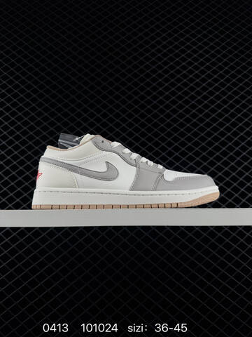 Jordan Air Jordan 1 Low Sail Grey Red Gum EU 36-45 Sneaker - Unisex (BS-79486)