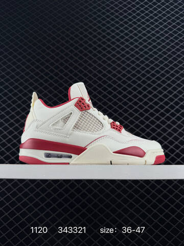 Jordan Air Jordan 4 Retro Sail White Red EU 36-47 Basketball Shoe - Unisex (BS-80226)