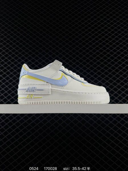 Nike Air Force 1 Shadow off white light blue pale yellow EU 35 5-42 lifestyle