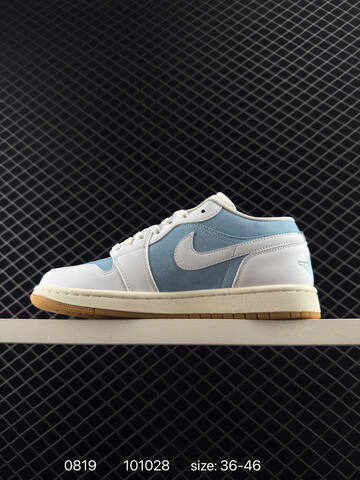Jordan HQ2004-400 Air Jordan 1 Low White Light Blue Sail Gum EU 36-46 Sneaker - Unisex (BS-80876)