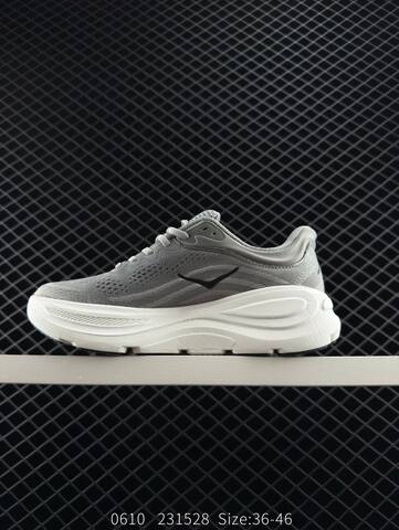 HOKA Bondi 9 Grey White Black EU 36-46 Running Shoe Running Sneakers - Unisex (BS-86609)