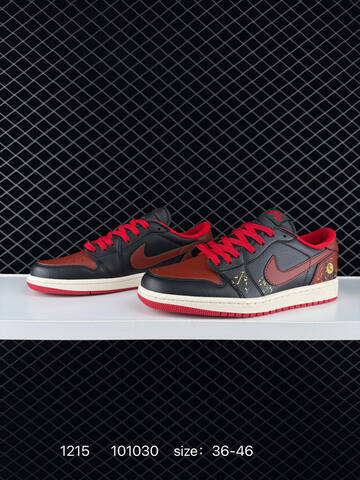 Jordan Air Jordan 1 Low CZ0775-036 Black Red Sail Gold EU 36-46 Sneaker - Unisex (BS-80056)
