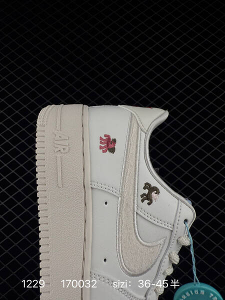 Nike Air Force 1 07 white cream with multicolor embroidery 36-45 lifestyle