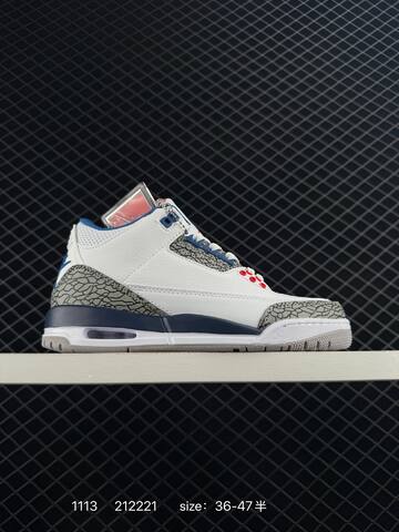 Jordan Air Jordan 3 Retro White Navy Red Grey EU 36-47 Basketball Shoe - Unisex (BS-80291)