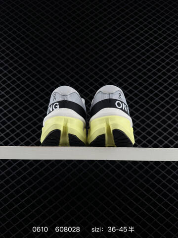 On Cloudmonster 2 Mist Grey Black Pale Yellow White EU 36-45 Running Shoe Running Sneakers - Unisex (BS-85176)