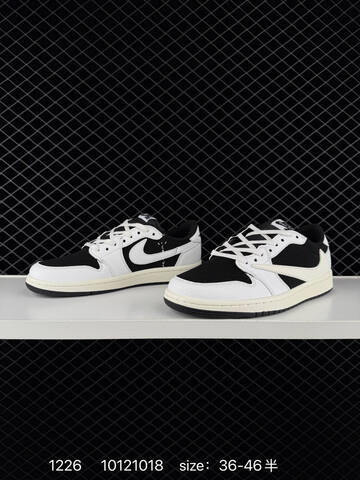 Jordan Fragment x Travis Scott x Air Jordan 1 Low Black White Sail EU 36-46 Sneaker - Unisex (BS-79988)
