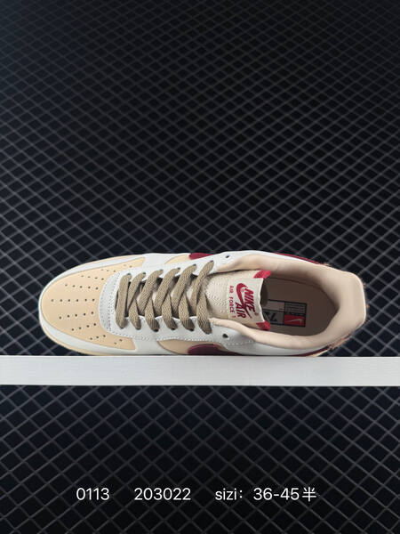 Nike Air Force 1 07 Low white beige burgundy EU 36-45 lifestyle
