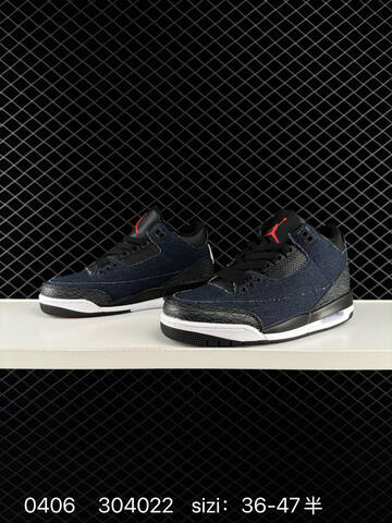 Jordan Air Jordan 3 Retro IH7959 Dark Blue Black White Red EU 36-47 Basketball Shoe - Unisex (BS-79541)