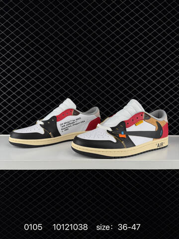 Jordan Air Jordan 1 Low Off White Travis Scott Fragment White Black Red Beige Tan EU 36-47 Sneaker - Unisex (BS-79901)