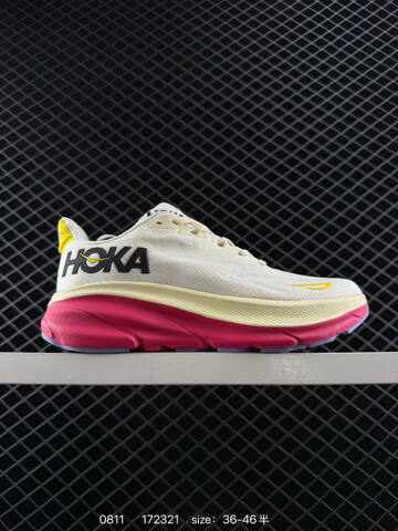 HOKA ONE ONE Clifton 9 Light Blue White Orange Green EU 36-46 Running Shoe Running Sneakers - Unisex (BS-86497)