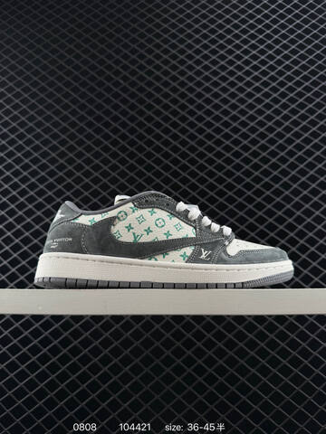 Jordan Air Jordan 1 Low Travis Scott Louis Vuitton White Black Red EU 36-45 Sneaker - Unisex (BS-80951)