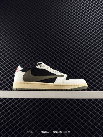 Jordan Air Jordan 1 Low OG SP Travis Scott DZ4137-106 White Black Olive Cream Red EU 36-45 Sneaker - Unisex (BS-80700)