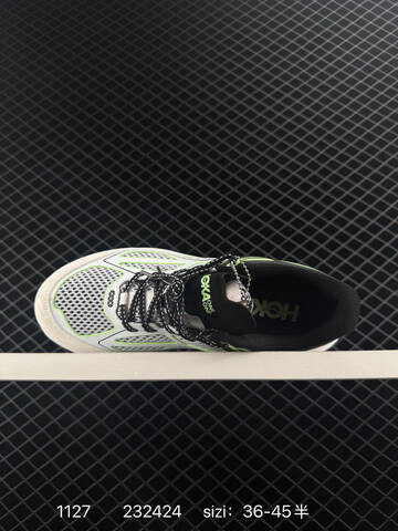 HOKA ONE ONE Clifton 9 White Black Neon Green EU 36-45 Running Shoe Running Sneakers - Unisex (BS-86371)