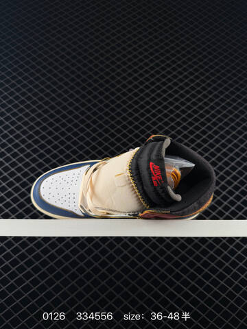 Jordan Union Los Angeles x Air Jordan 1 Retro High OG NRG Storm Blue White Navy Red Cream Black EU 36-48 Basketball Shoe - Unisex (BS-79760)