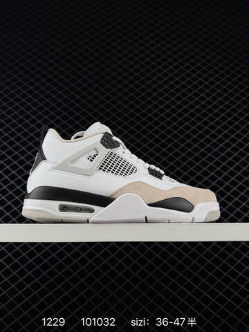 Jordan Air Jordan 4 Retro White Grey Black EU 36-47 Basketball Shoe - Unisex (BS-79951)