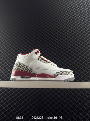 Jordan Air Jordan 3 Retro Hide And Sneak White Black Red Grey EU 36-46 Basketball Shoe - Unisex (BS-80794)