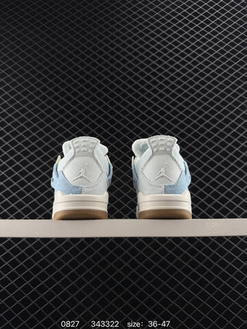 Jordan Air Jordan 4 Retro Denim Worn Blue Light Blue White Cream Gold Gum Brown EU 36-47 Basketball Shoe - Unisex (BS-80822)