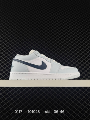 Jordan Air Jordan 1 Low White Light Blue Navy Blue EU 36-46 Sneaker - Unisex (BS-79815)