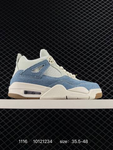 Jordan Air Jordan 4 Retro White Grey Navy Yellow EU 35 5-48 Basketball Shoe - Unisex (BS-80256)