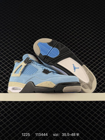 Jordan Air Jordan 4 Retro University Blue Light Blue Beige Black White EU 35 5-48 Basketball Shoe - Unisex (BS-79992)