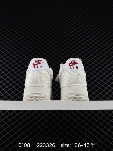 Nike Air Force 1 07 Low white cream with red accents EU 36-45 lifestyle