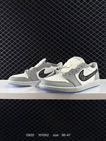 Jordan Air Jordan 1 Low White Grey Black Light Blue EU 36-47 Sneaker - Unisex (BS-80665)