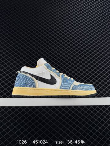 Jordan Air Jordan 1 Low OG FN7670-493 Blue White Black Yellow EU 36-45 Sneaker - Unisex (BS-80434)
