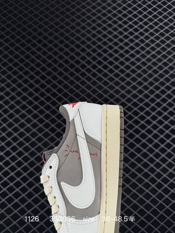 Jordan Air Jordan 1 Low Travis Scott Reverse Mocha DM7866-040 White Grey Cream Red Brown EU 36-48 5 Sneaker - Unisex (BS-80183)