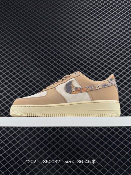 Nike Air Force 1 07 tan cream with patterned Swoosh EU 36-45 5 lifestyle