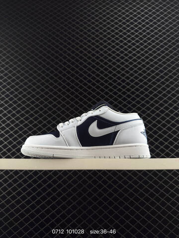 Jordan Air Jordan 1 Low White Navy Blue EU 36-46 Sneaker - Unisex (BS-81075)