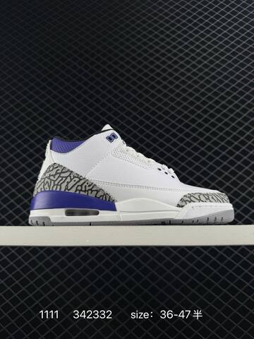 Jordan Air Jordan 3 Retro Black White Sail Grey EU 36-47 Basketball Shoe - Unisex (BS-80301)