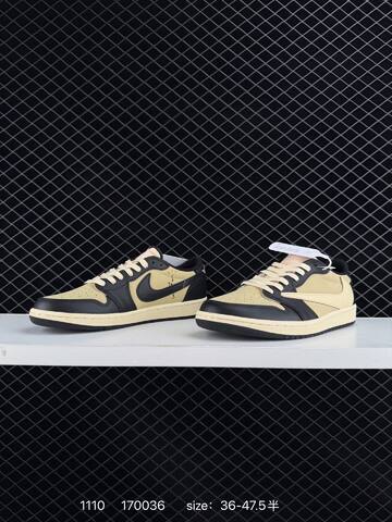 Jordan Travis Scott x Air Jordan 1 Low Black Beige Cream EU 36-47 5 Sneaker - Unisex (BS-80314)