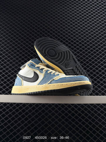 Jordan Air Jordan 1 Low White Blue Black Yellow EU 36-46 Sneaker - Unisex (BS-80621)