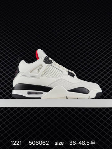 Jordan Air Jordan 4 Retro Flight Club Sail Black Red EU 36-48 5 Basketball Shoe - Unisex (BS-80014)